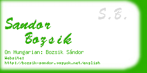 sandor bozsik business card